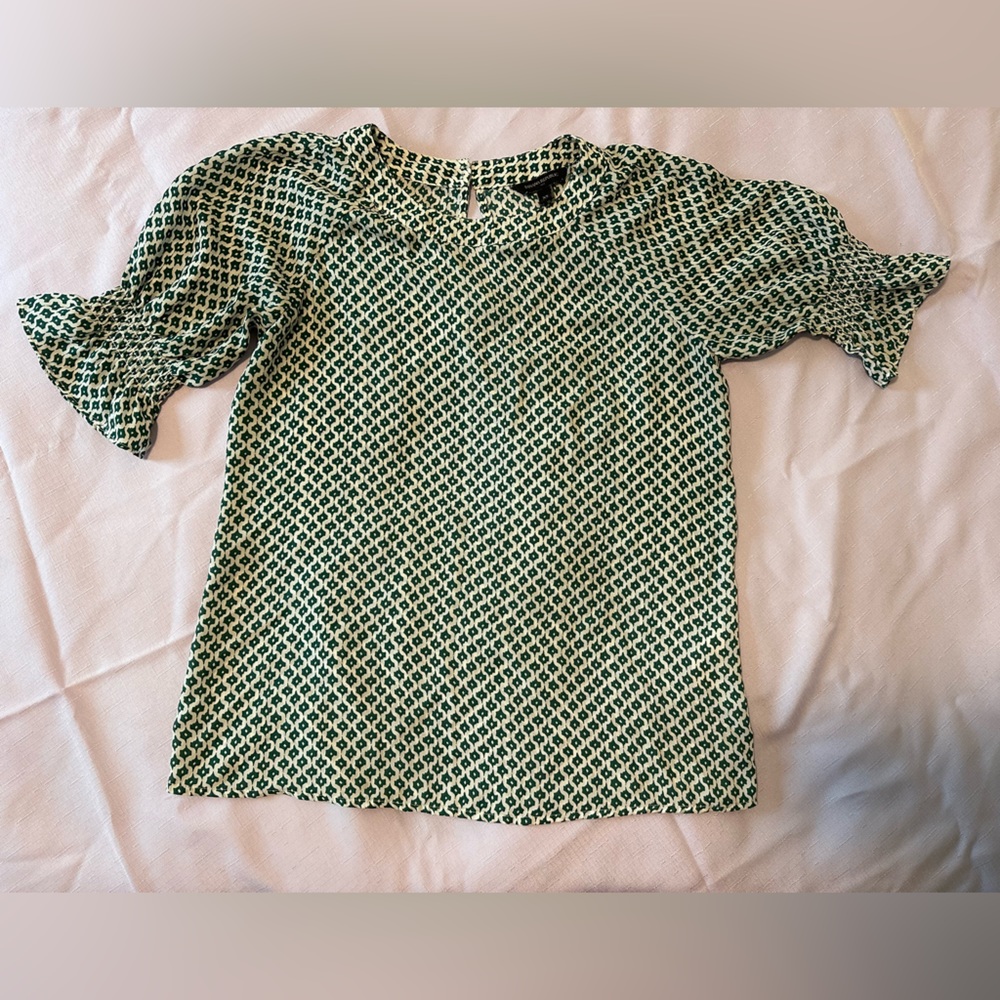 Banana Republic Factory Green/White Dress Shirt